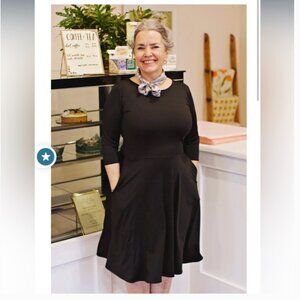 Karina Kate Dress Black 3/4 Sleeve